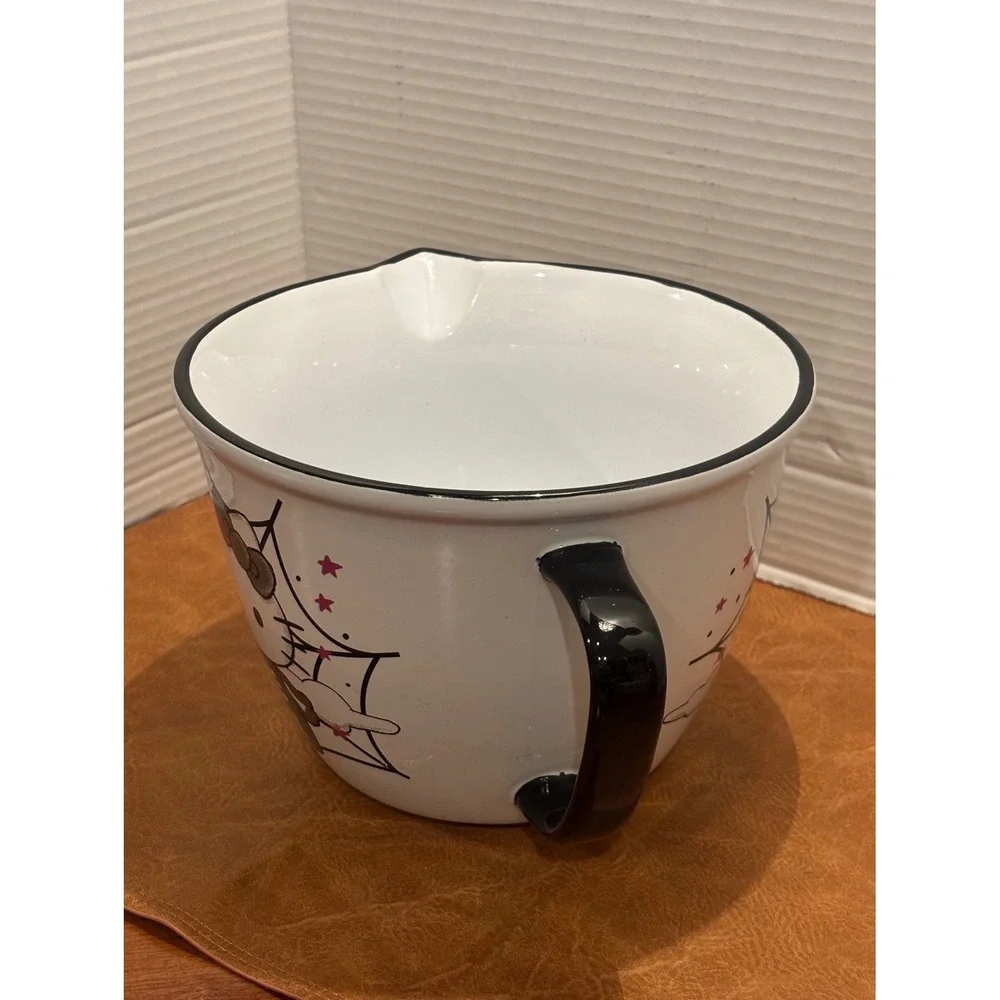 Hello Kitty Sanrio Halloween Skeleton Ceramic Mixing Bowl with Spout and Handle